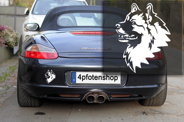 Autoaufkleber "Wolfsspitz" Kopf