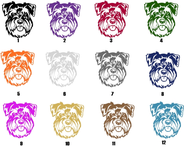 Autoaufkleber "Zwergschnauzer" Kopf