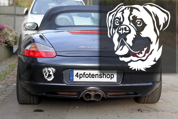 Autoaufkleber "Boxer" Kopf