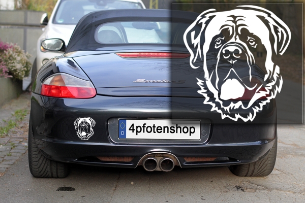 Autoaufkleber "Englischer Mastiff" Kopf