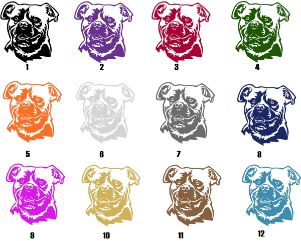 Autoaufkleber "American Bulldog" Kopf