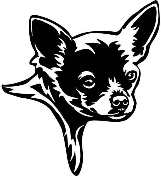 Aufkleber Chihuahua Kopf