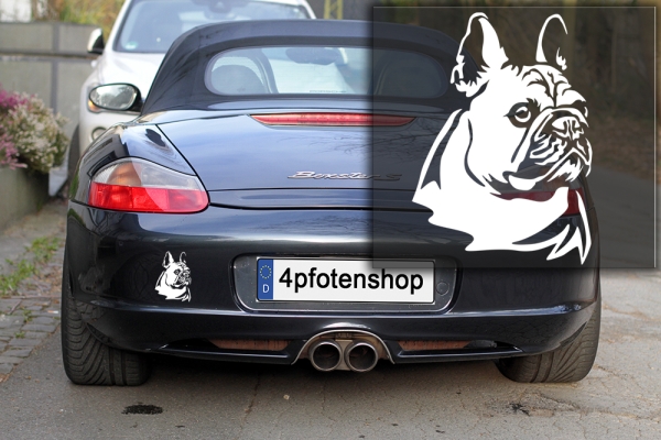 Autoaufkleber "Französische Bulldogge" Kopf