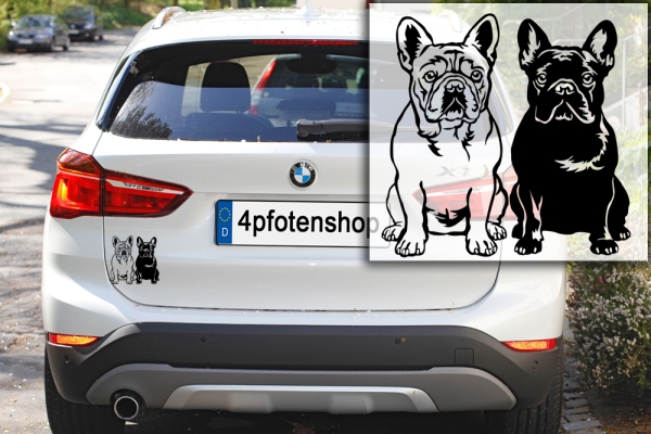 Autoaufkleber "Französische Bulldoggen" Kontur