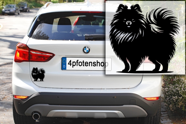 Autoaufkleber "Zwergspitz (Pomeranian)" Kontur