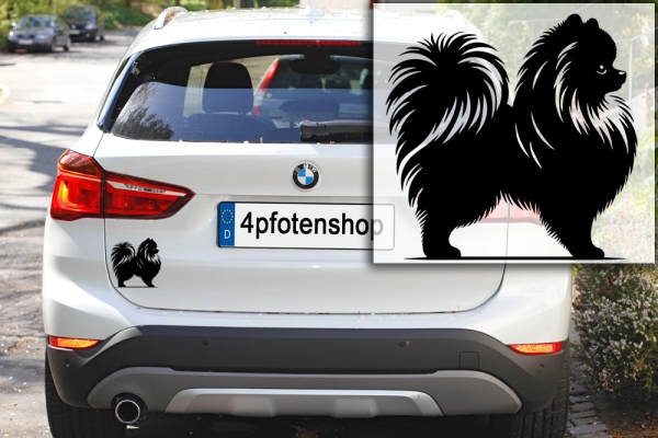 Autoaufkleber "Zwergspitz (Pomeranian)" Kontur