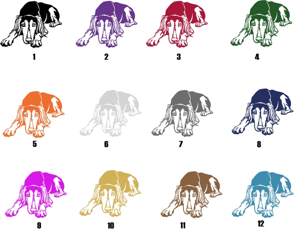 Autoaufkleber "Saluki" Kontur