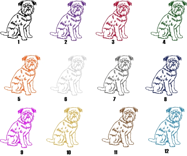 Autoaufkleber "Brüsseler Griffon" Kontur