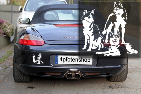 Autoaufkleber "Siberian Huskies" Kontur