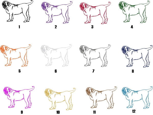 Autoaufkleber "Englischer Mastiff" Kontur