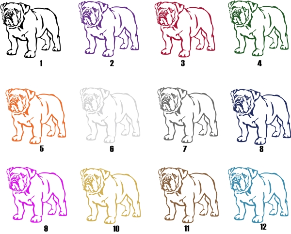 Autoaufkleber "Englische Bulldogge" Kontur