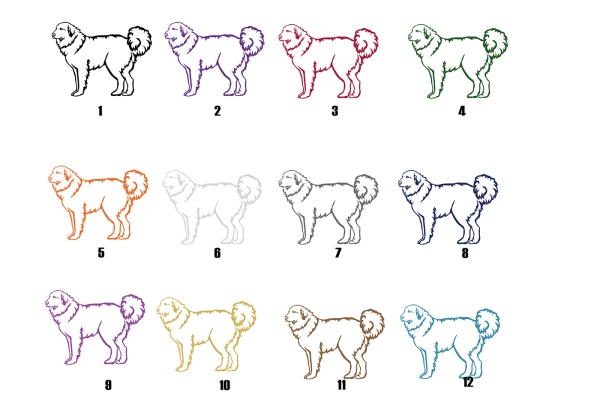 Autoaufkleber "Pyrenäenberghund" Kontur