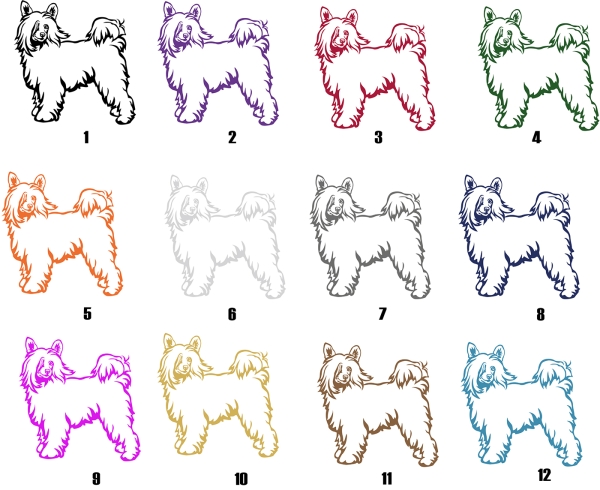 Autoaufkleber "Chinese Crested" (Powderpuff) Kontur
