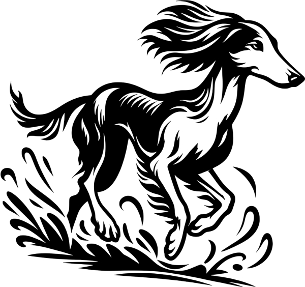 Saluki Konturenaufkleber