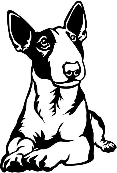 Aufkleber Bullterrier Kopf