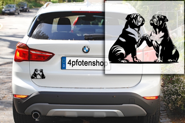 Autoaufkleber "Englische Bulldoggen" Kontur