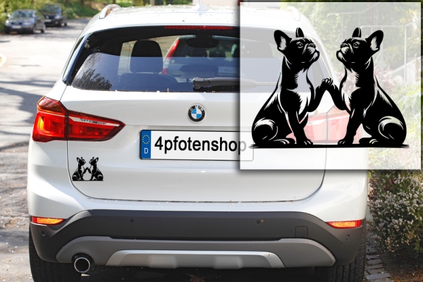 Autoaufkleber "Französische Bulldoggen" Kontur