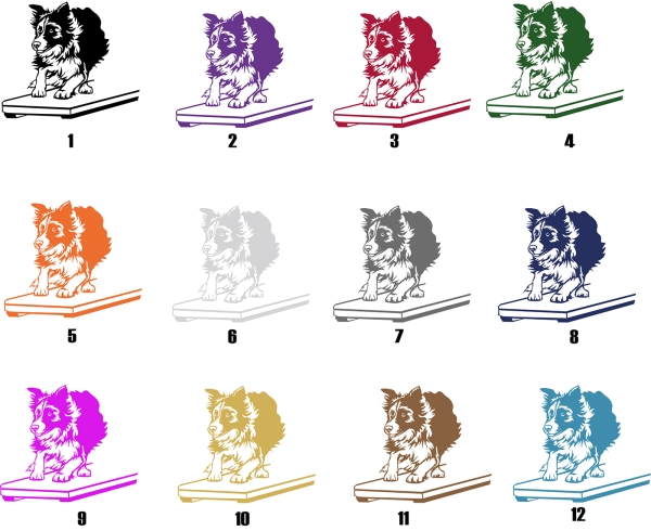 Autoaufkleber Border Collie Agility-Wippe * für helle Hintergründe