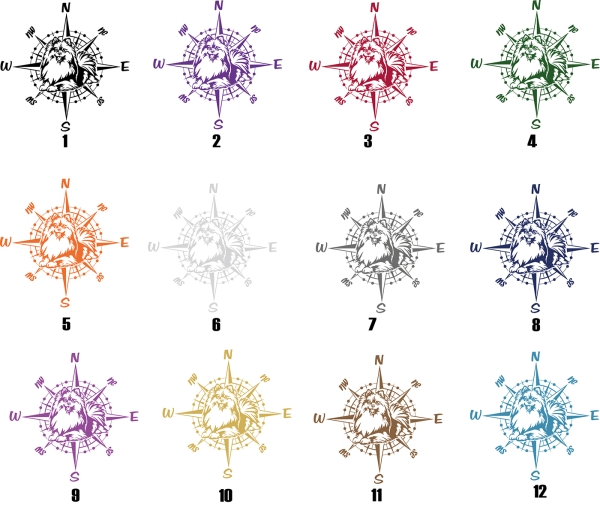 Aufkleber "Spitz" mit Windrose/Kompass