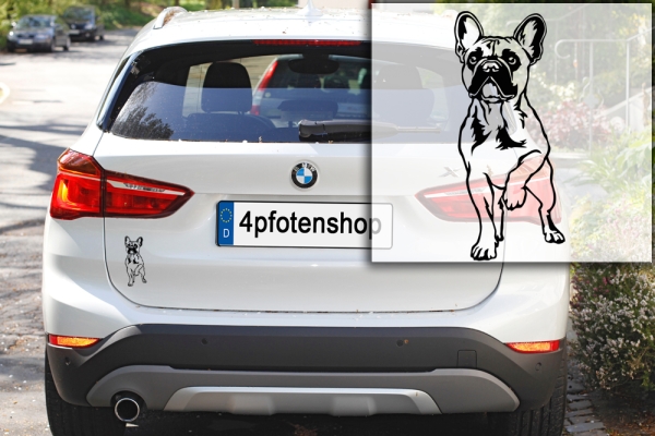 Autoaufkleber "Französische Bulldogge" Kontur