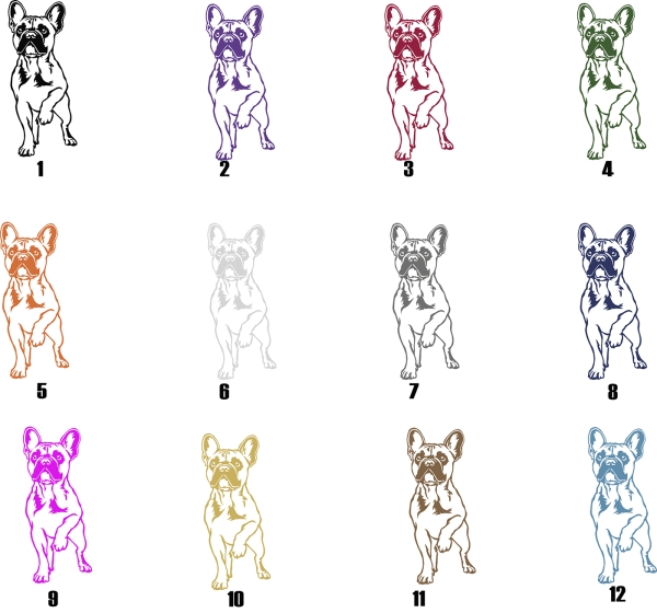 Autoaufkleber "Französische Bulldogge" Kontur