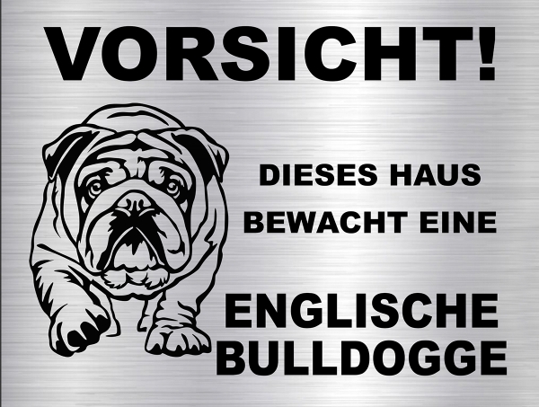 Hundeschild Englische Bulldogge