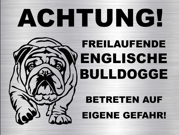 Hundeschild Englische Bulldogge