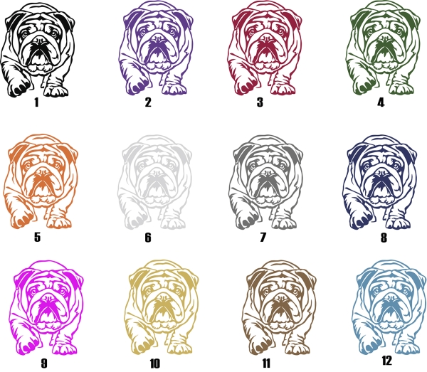 Autoaufkleber "Englische Bulldogge" Kontur