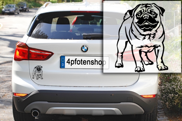 Autoaufkleber "Mops" Kontur