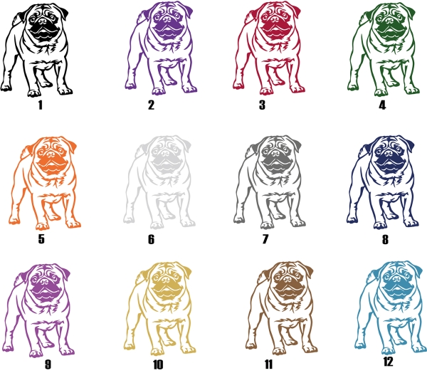 Autoaufkleber "Mops" Kontur