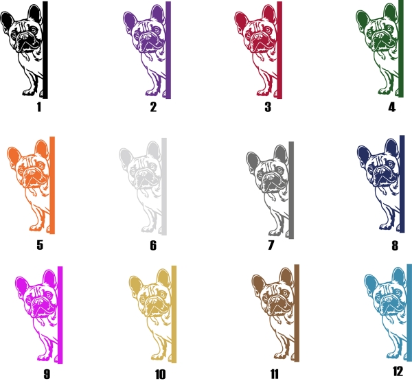 Autoaufkleber "Französische Bulldogge" Kontur