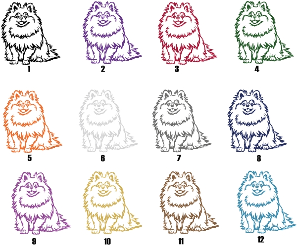 Autoaufkleber "Zwergspitz (Pomeranian)" Kontur