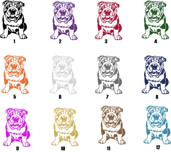 Autoaufkleber "Englische Bulldogge" Kontur