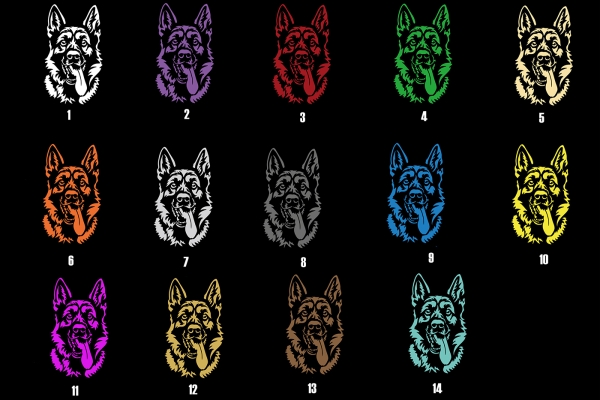 Autoaufkleber "Deutscher Schäferhund" Kopf