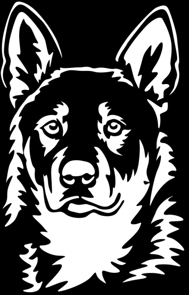 Aufkleber Schwedischer Elchhund Kopf
