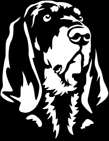 Aufkleber Black and Tan Coonhound Kopf