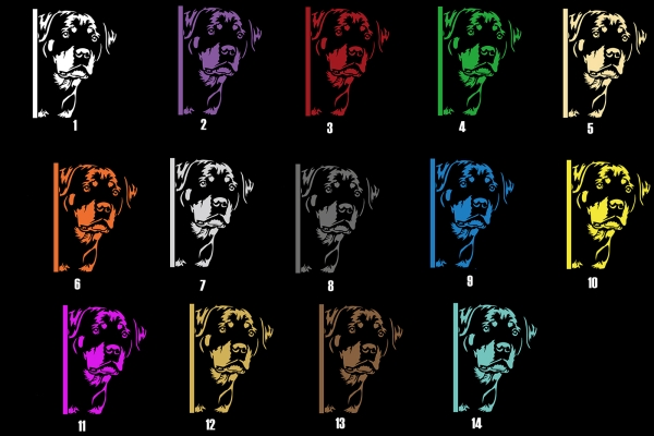 Autoaufkleber "Rottweiler" Kopf