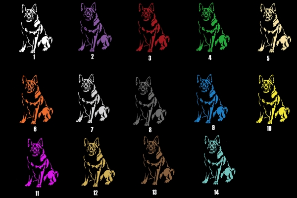 Autoaufkleber "Norwegischer Elchhund" Kontur