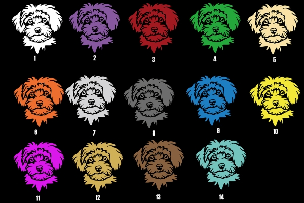 Autoaufkleber "Maltipoo" Kopf