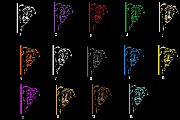 Autoaufkleber "Scottish Deerhound" Kopf