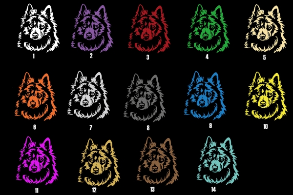 Autoaufkleber "Dänischer Spitz" Kopf