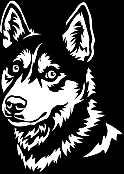 Aufkleber Husky Kopf