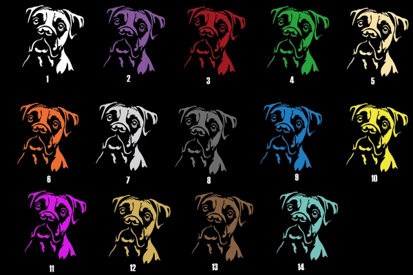 Autoaufkleber "Boxer" Kopf