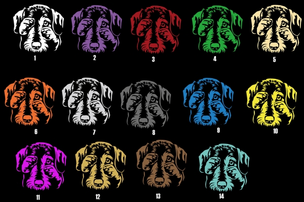 Autoaufkleber "Dackel (Rauhaar)" Kopf