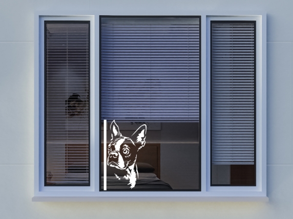 Autoaufkleber "Boston Terrier" Kopf