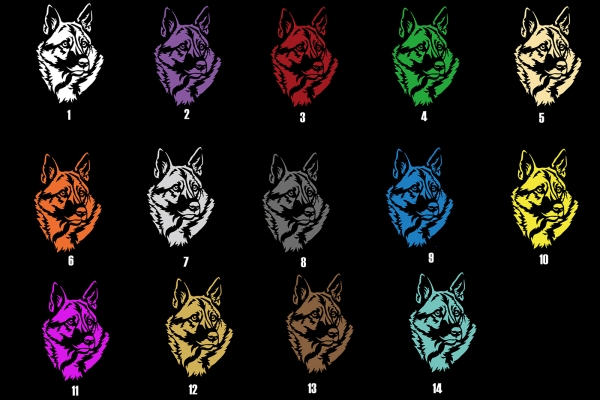 Autoaufkleber "Norwegischer Elchhund" Kopf