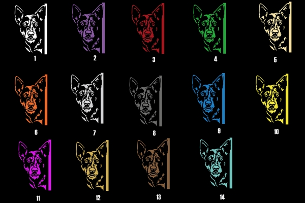 Autoaufkleber "Australian Cattle Dog" Kopf