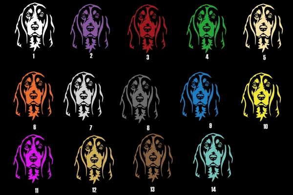 Autoaufkleber "Basset Bleu de Gasconye" Kopf