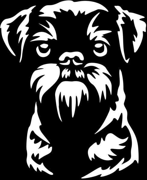 Aufkleber Brüsseler Griffon Kopf