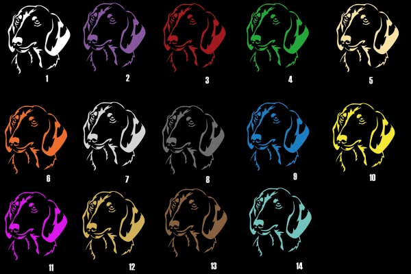 Autoaufkleber "Dackel (Kurzhaar)" Kopf